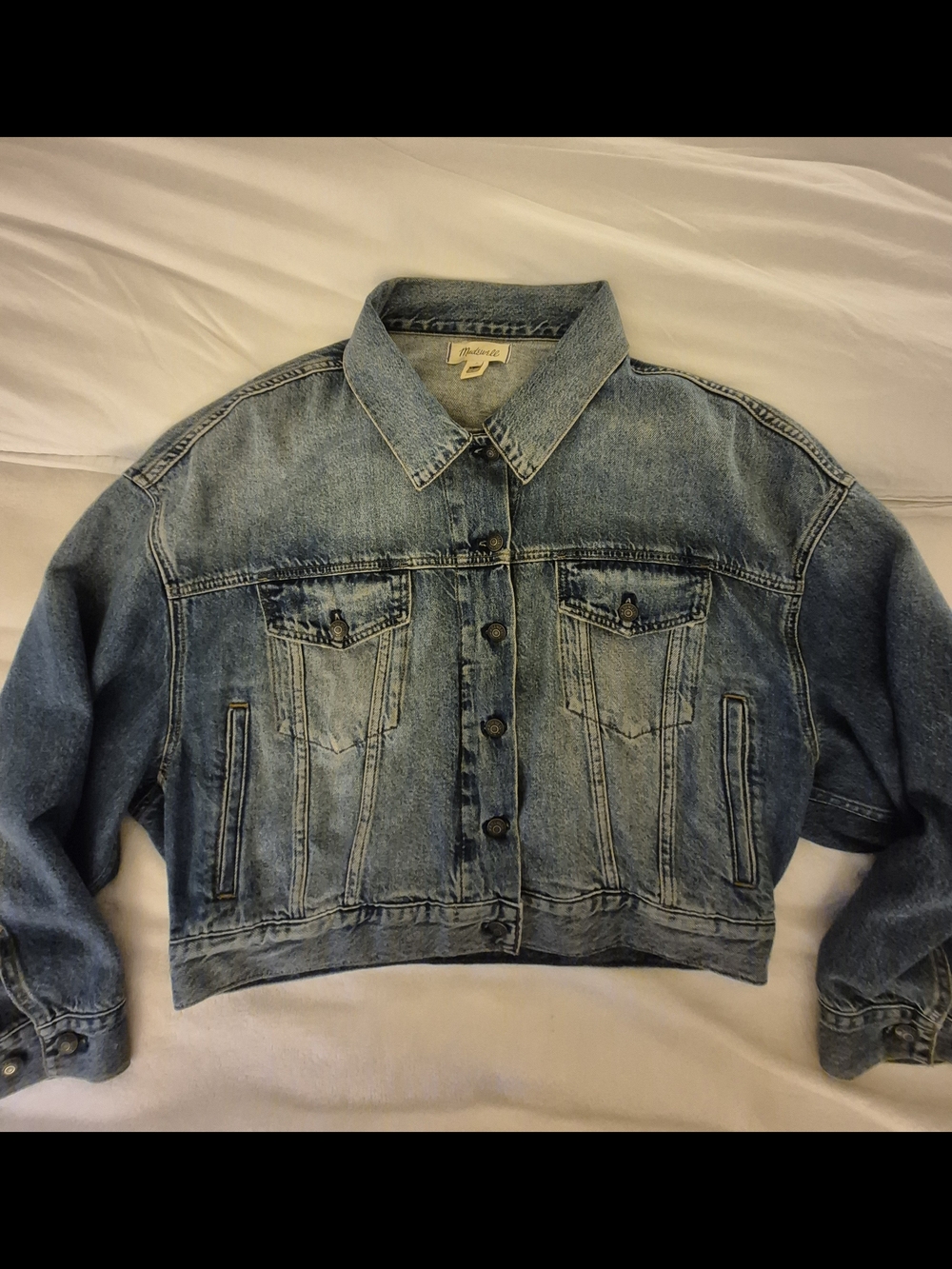 Madewell Relaxed Crop Jean Trucker Jacket In Billings Wash